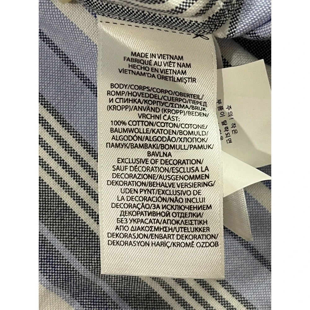 Polo Ralph Lauren shirt men's size 2XB Big Striped Button Down Blue Fresh‎ Pony